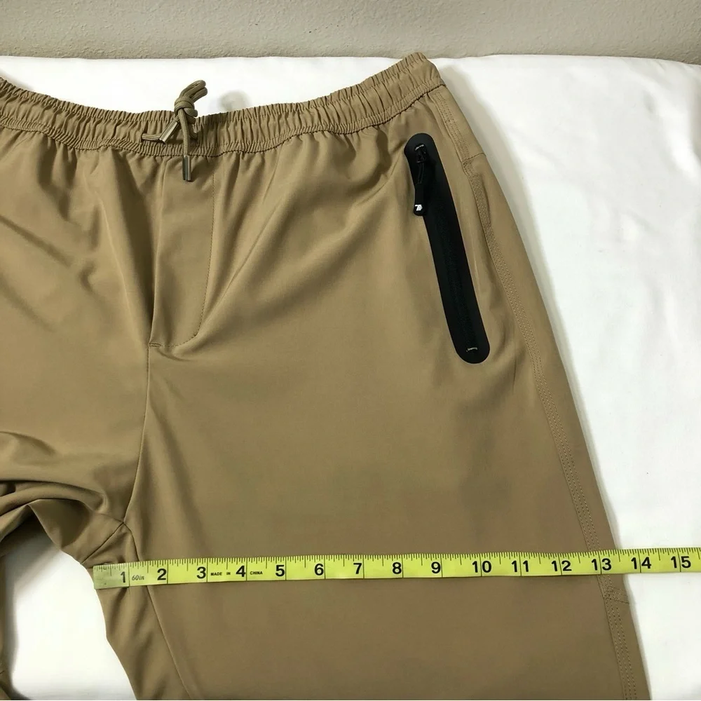 Travels Together By You Ruched Drawstring Waist Pocket Lightweight Khaki Pants L